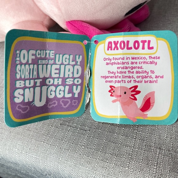 Fiesta Snugglies Axolotl 2018 Plush 10.5" Pink Stuffed Animal A71504 clean - Picture 8 of 9